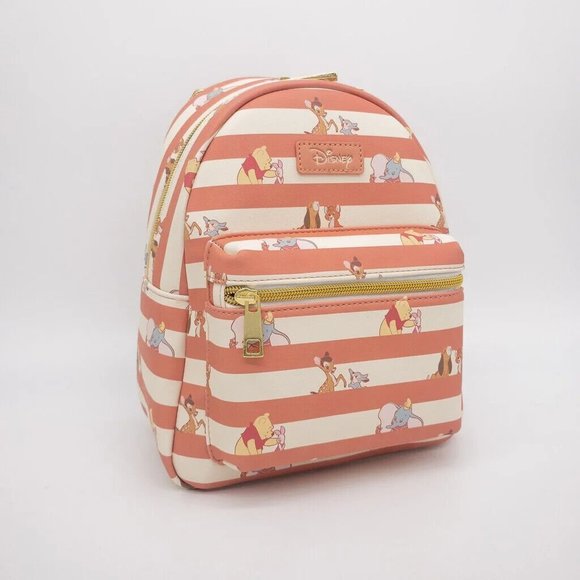 Disney Best Friends Mini Backpack Pink Stripe + Pink Sequin Keychain NEW SEALED - Picture 5 of 8